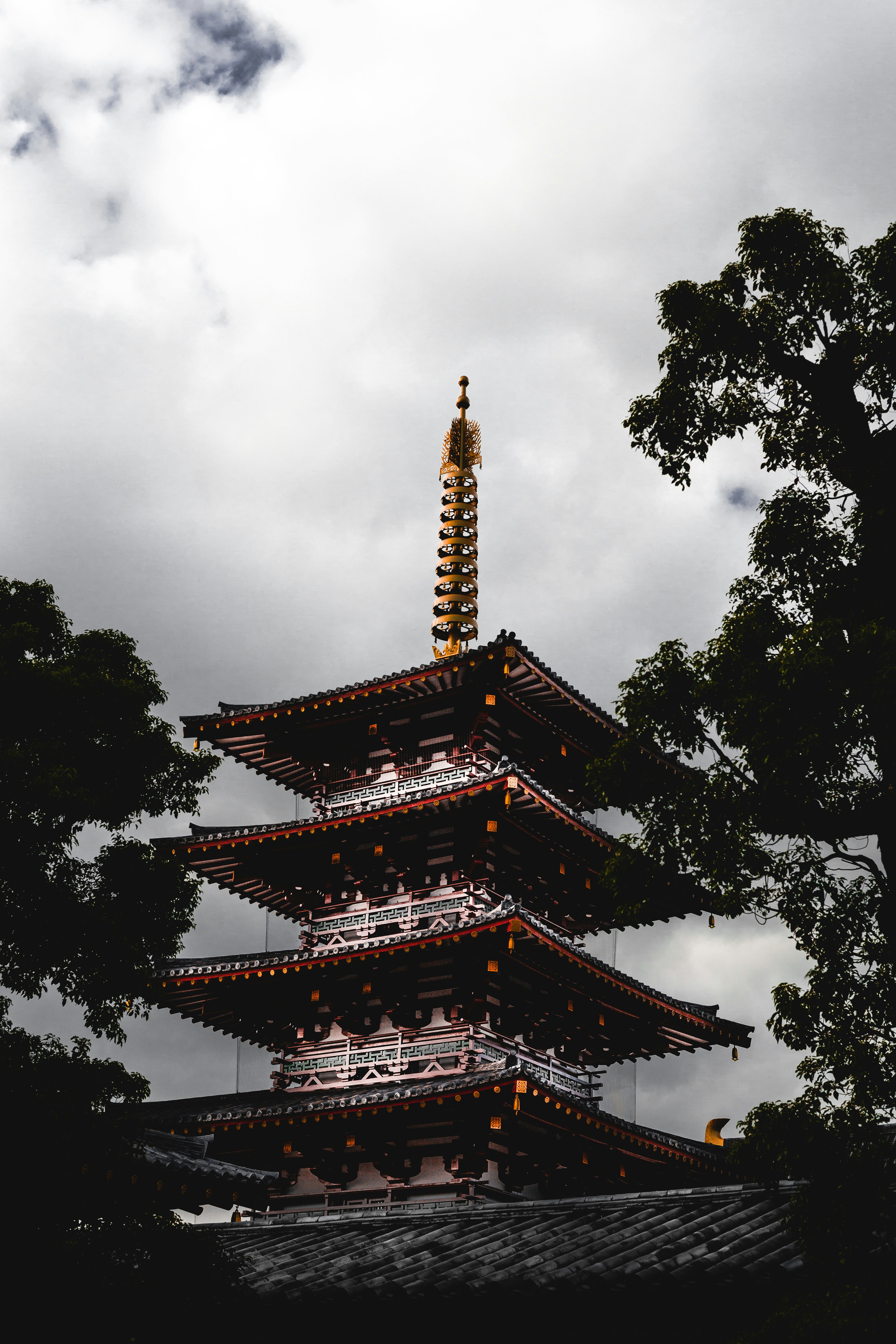 brown and white pagoda temple